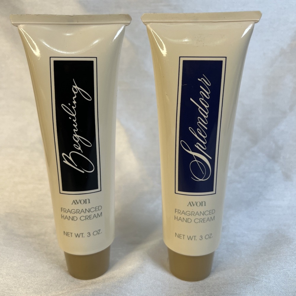 NOS - 2/ Vintage 1991 Avon Fragranced Hand Cream -‎ 3oz Splendor & Beguiling